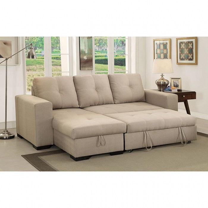 Furniture of America Dento Transitional Sleeper Storage Sectional