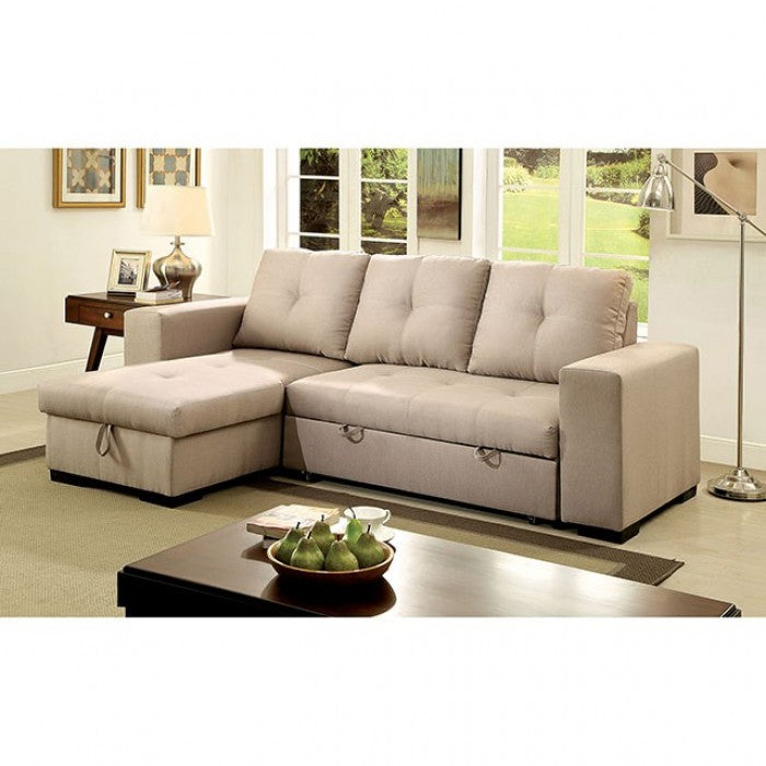 Furniture of America Dento Transitional Sleeper Storage Sectional