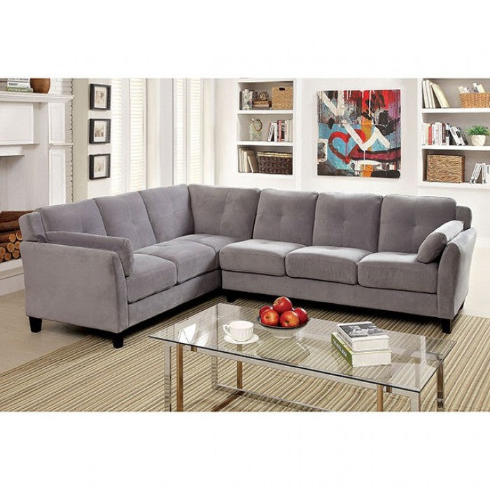 Furniture of America Nola Contemporary Fabric L-Shape Sectional