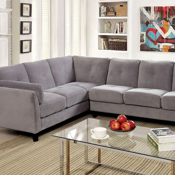 Furniture of America Nola Contemporary Fabric L-Shape Sectional