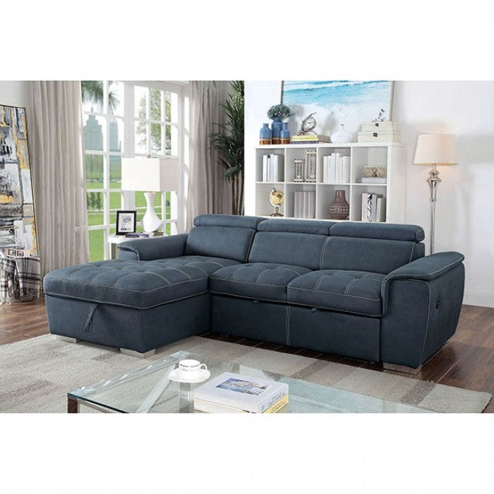 Furniture of America Patt Contemporary Adjustable Headrest Sectional