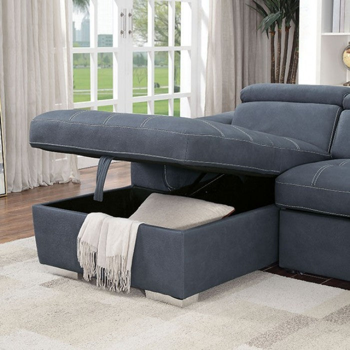 Furniture of America Patt Contemporary Adjustable Headrest Sectional