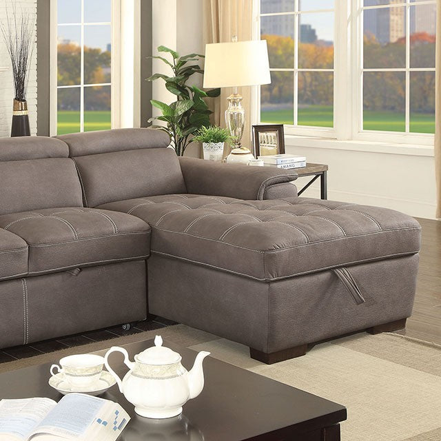 Furniture of America Lendra Contemporary Hidden Storage Sectional