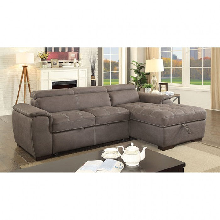 Furniture of America Lendra Contemporary Hidden Storage Sectional