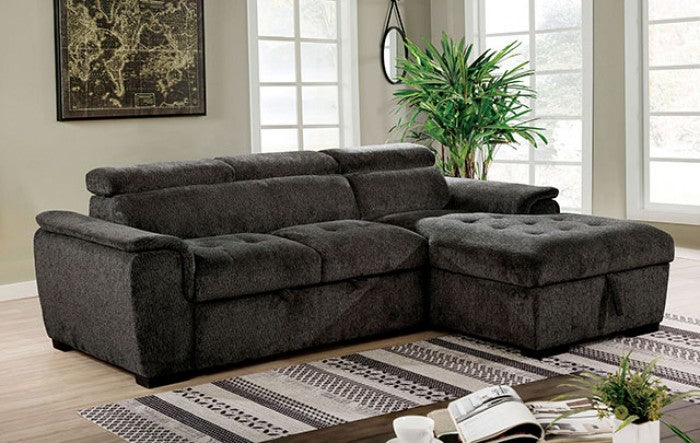 Furniture of America Patt Contemporary Adjustable Headrest Sectional