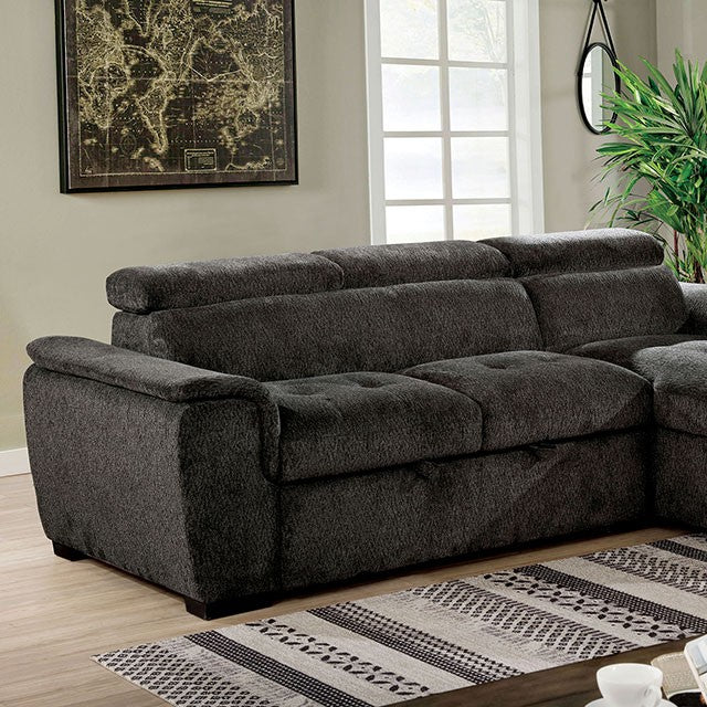 Furniture of America Patt Contemporary Adjustable Headrest Sectional