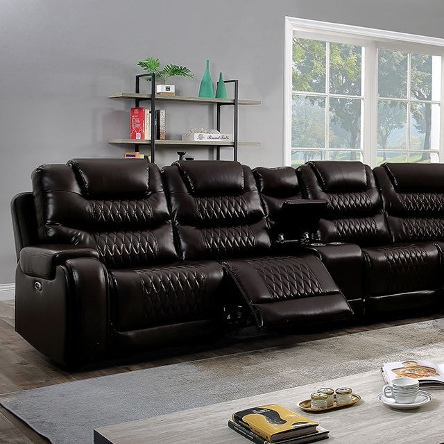 Furniture of America Tombolo Reclining Sectional with Armless Chair