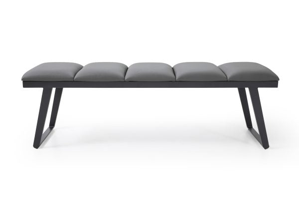 Whiteline Ethan Bench Faux Leather with Steel sanded black coated Base