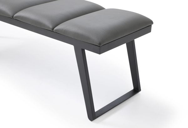 Whiteline Ethan Bench Faux Leather with Steel sanded black coated Base