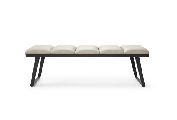 Whiteline Ethan Bench Faux Leather with Steel sanded black coated Base