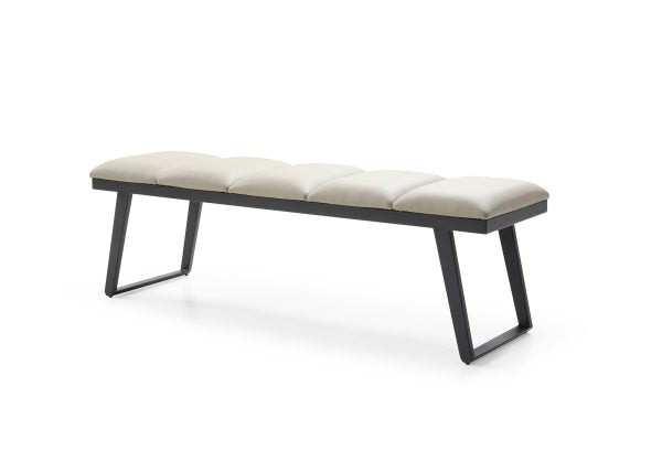 Whiteline Ethan Bench Faux Leather with Steel sanded black coated Base