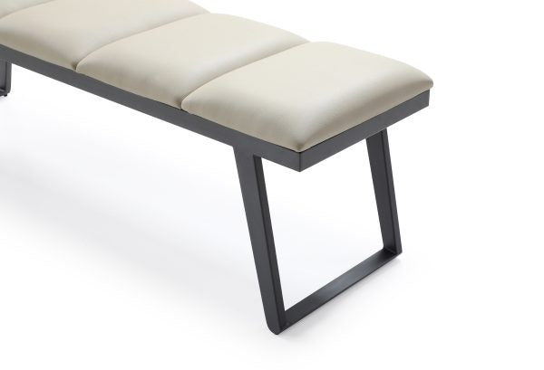 Whiteline Ethan Bench Faux Leather with Steel sanded black coated Base