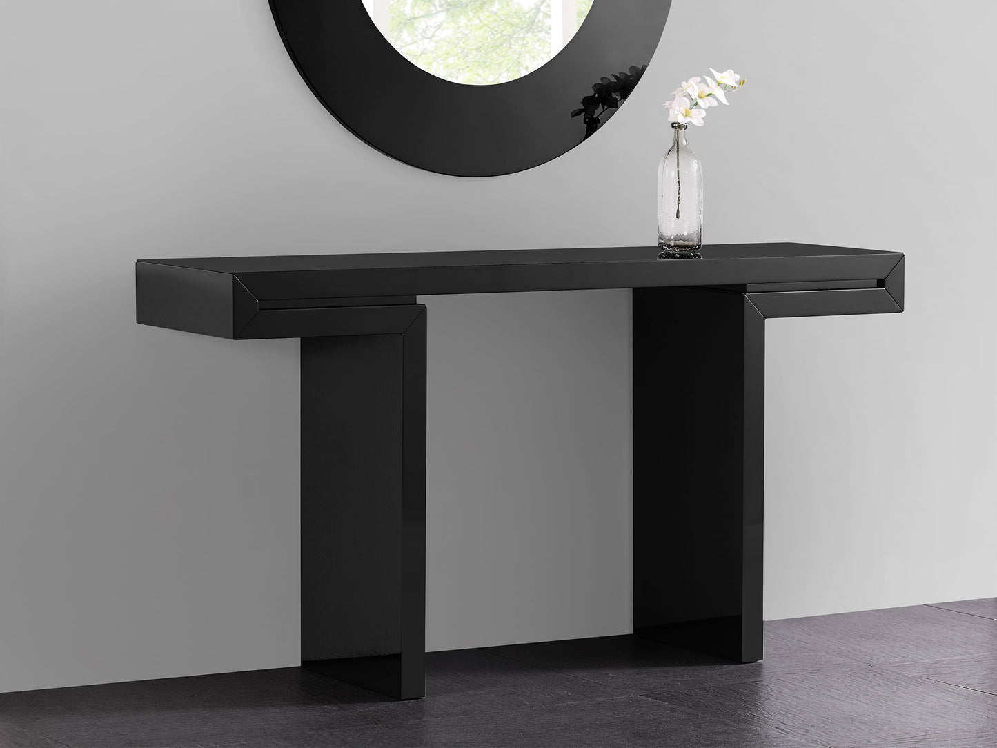 Whiteline Delaney Console in High Gloss Lacquer