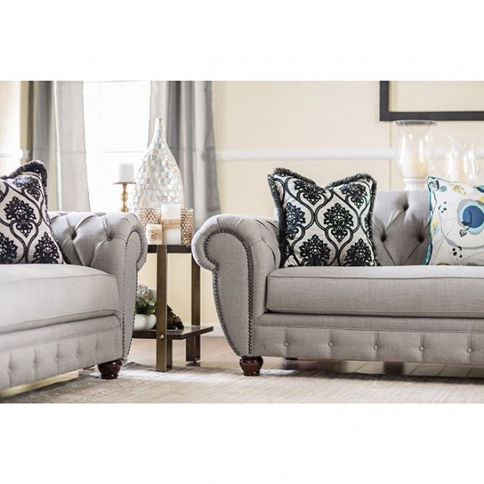 Furniture of America Oscar Transitional Button Tufted Sofa