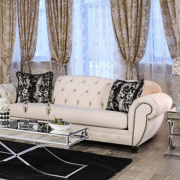 Furniture of America Oscar Transitional Button Tufted Sofa