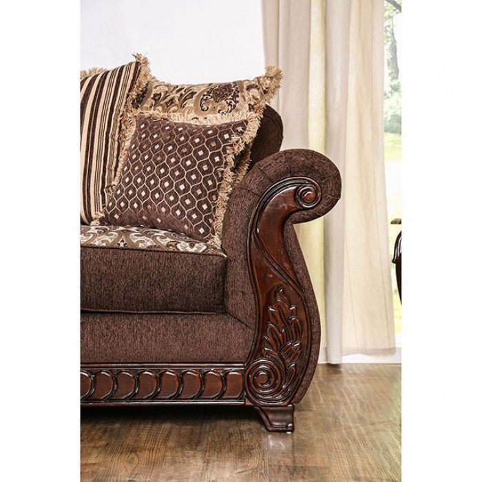 Furniture of America Merzen Traditional Fabric Upholstered Arm Chair