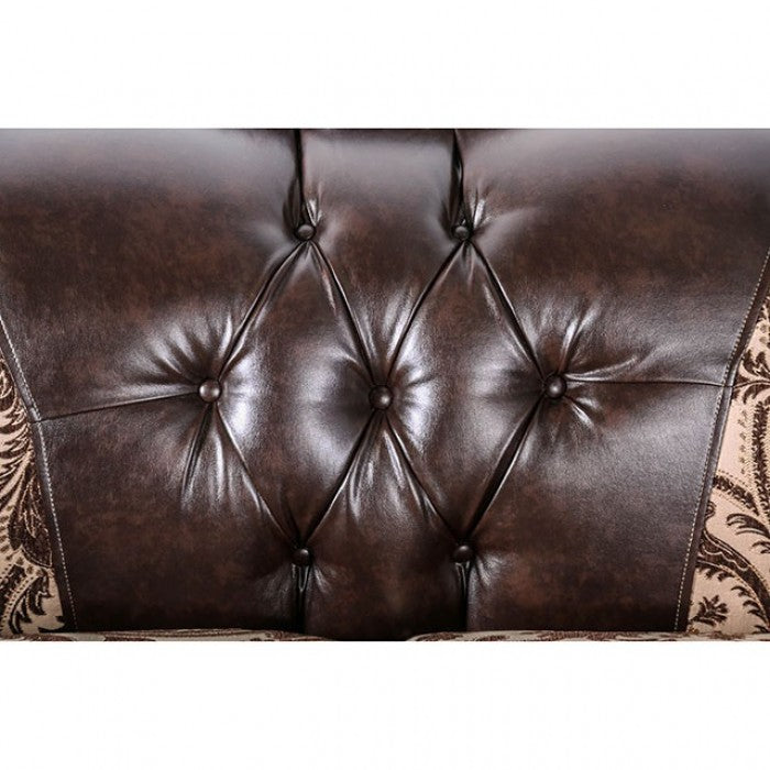 Furniture of America Azzar Traditional Faux Leather Tufted Loveseat