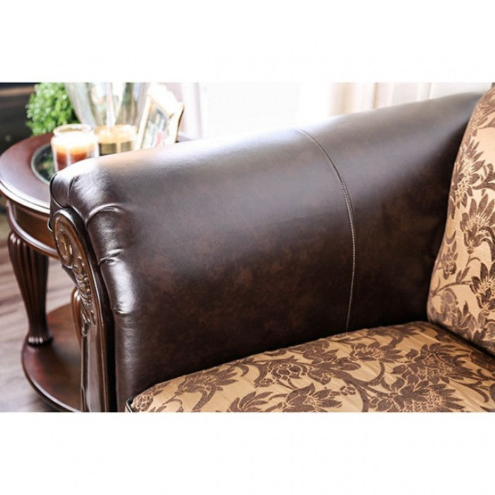 Furniture of America Azzar Traditional Faux Leather Tufted Loveseat