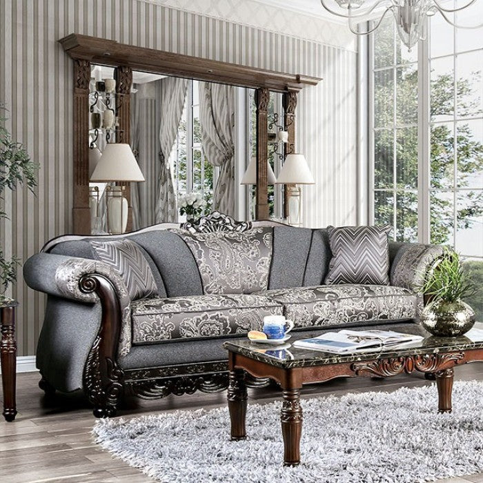 Furniture of America Sorne Traditional Chenille Upholstered Sofa