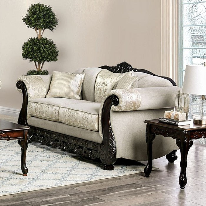 Furniture of America Sorne Traditional Chenille Upholstered Loveseat