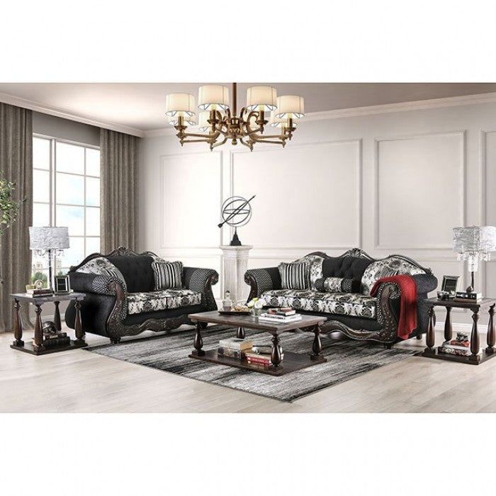 Furniture of America Huan Traditional Rolled Arms Loveseat