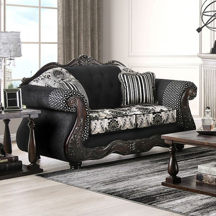 Furniture of America Huan Traditional Rolled Arms Loveseat